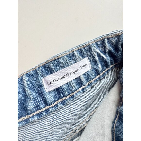 FRAME Le Grand Garcon Montgrove Rips Mid Rise Distressed Denim Shorts, Size 25 - Picture 12 of 14